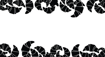 Delicious croissants border for menu design, posters, and backgrounds