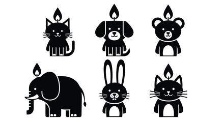 Fototapeta premium Adorable animal candles creating a charming festive atmosphere now