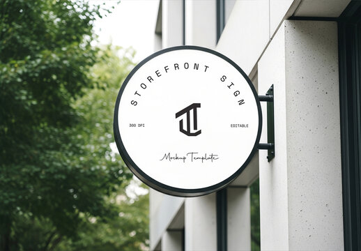 Storefront Sign Mockup Template