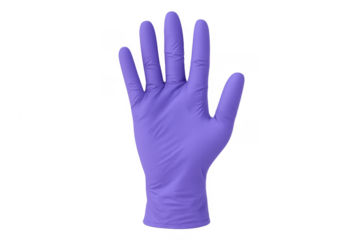Purple medical hygienic glove providing hand protection