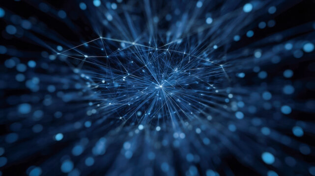 Network data digital information technology background abstract connection blue light cyber