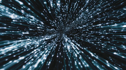 Futuristic technology background light speed tunnel glowing data stream abstract information flow cosmic motion bright particle warp dynamic energy digital space science fiction vibe