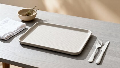 food tray mockup, studio food photography look, neutral props