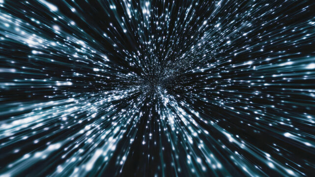 Futuristic technology background light speed tunnel glowing data stream abstract information flow cosmic motion bright particle warp dynamic energy digital space science fiction vibe