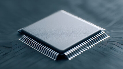 Microchip processor semiconductor circuit board data information technology background digital component circuit board conveys information flow and technology progress with smooth background