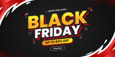 Black Friday Sale Banner Template. Special offer promotion background for social media and web ads