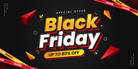 Black Friday Sale Banner Template. Special offer promotion background for social media and web ads