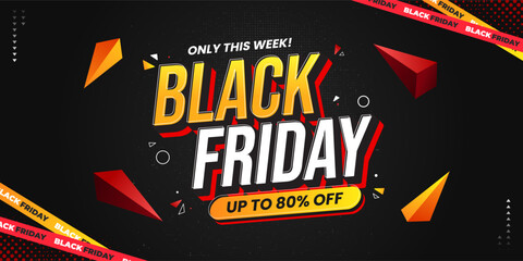 Black Friday Sale Banner Template. Special offer promotion background for social media and web ads