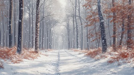 Aerial view above snow covered tree forest,  Snow falling at row tree. Korea 
Epic drone aerial footage of mountains in Norway. Digital animation of snowflakes falling - Powered by Adobe