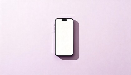 vertical phone mockup on monochrome pastel background, centered screen area blank, soft shadow, social media friendly
