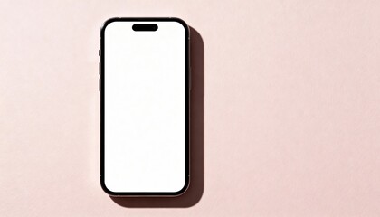vertical phone mockup on monochrome pastel background, centered screen area blank, soft shadow, social media friendly