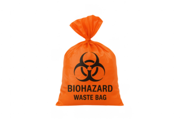 Orange biohazard waste bag for medical disposal