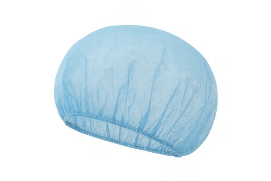 Blue disposable surgical bouffant cap for medical hygiene