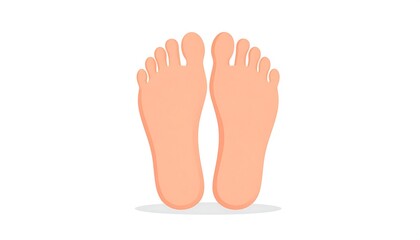 Obraz premium Illustration of two feet with toes on white background.