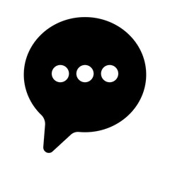 Ellipsis chat bubble icon representing typing, waiting, conversation, and ongoing communication