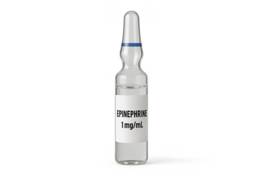 Epinephrine adrenaline medicine ampoule for medical treatment