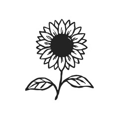 Charming sunflower illustration for cheerful designs, adding warmth and beauty to any project, crafted as a scalable vector graphic, inspiring happiness