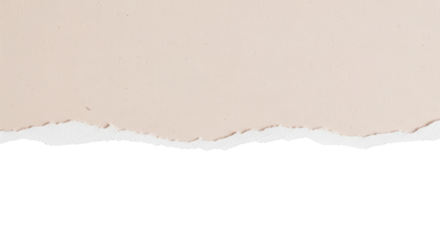 Torn light peach pink paper edge border isolated on white background