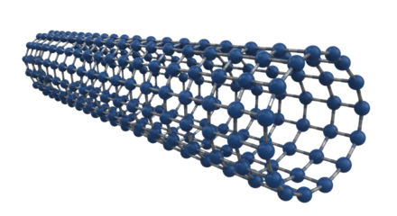 Blue Molecular Structure of a Carbon Nanotube Isolated on White Background 3D Render