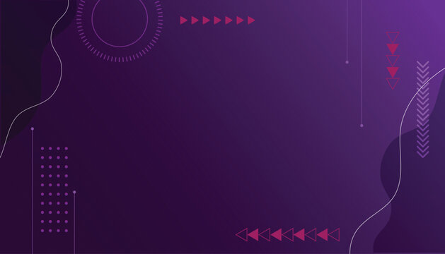Dark purple abstract tech background with circular and triangular modern elements