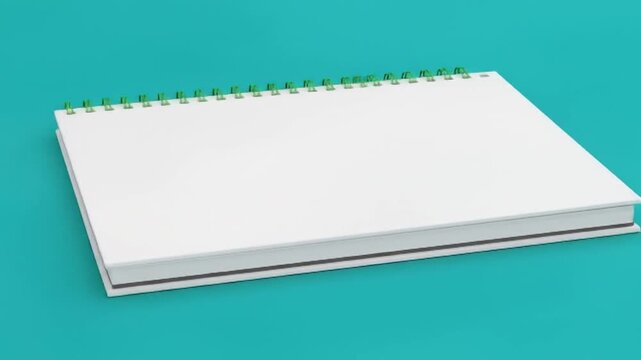 Clean White Spiral Notebook Mockup Animated With Multiple Angles For Design Presentation