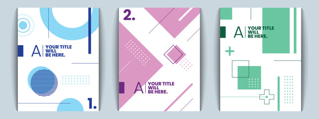 Modern abstract design templates with geometric patterns and clean layout