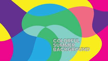Colorful fluid abstract background with vibrant summer theme