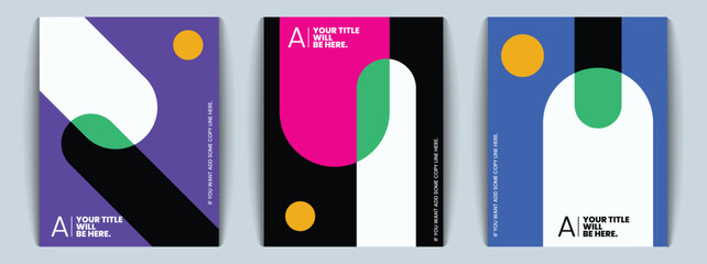 Bold modern poster designs with striking colors and space for copy line