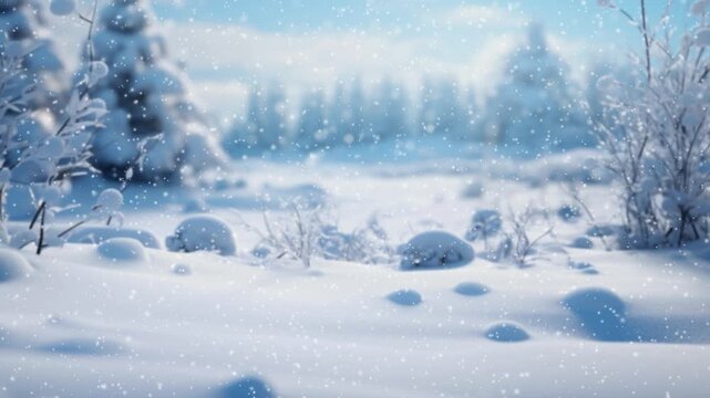  CINEMAGRAPH, 4k, falling snow in the winter forest, loop Aerial shot of winter forest and mountains covered in snow, 
 Lovely snow falling in winter season foggy forest scene.