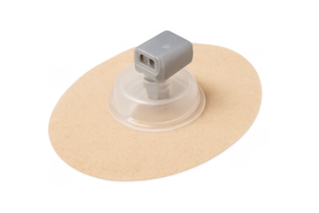 Infusion set device for continuous glucose monitoring on transparent background