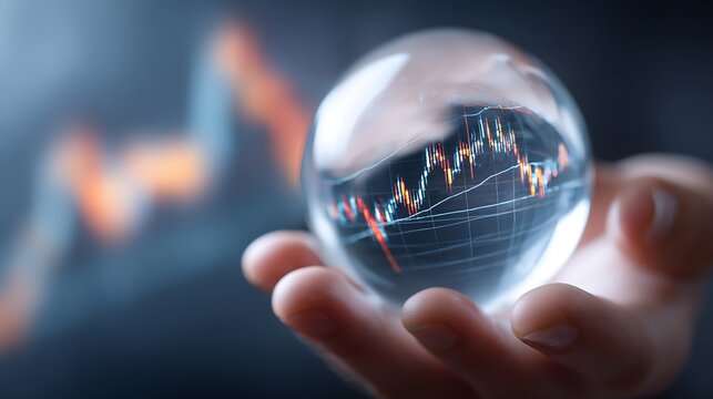 Holding Stock Market Data Globe Predicting Financial Trends in Hand