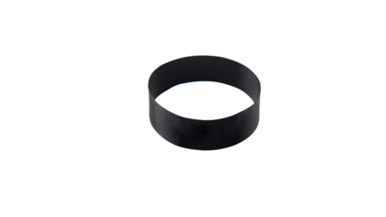 Black mourning ribbon on white background, close-up loop shape with soft shadow, minimal and symbolic tribute for condolence, grief, remembrance, loss, memorial design and awareness themes.