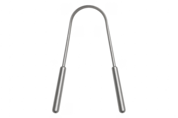 Stainless steel tongue scraper removing bacteria for fresh breath