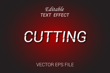 Editable Cutting Text Effect with Sliced Typography. Vector Illustration. 