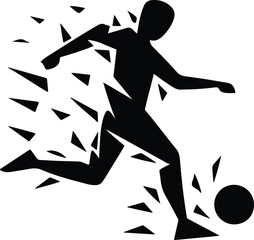 Dynamic soccer player silhouette vector illustration