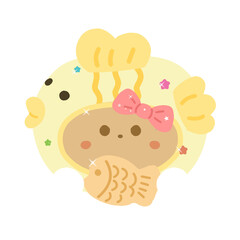 Ikan lucu bear yellow stiker