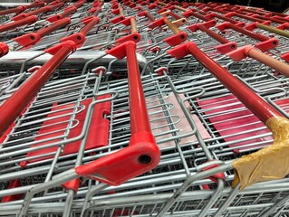 shopping carts in a supermarket