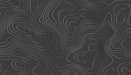 Dark Abstract Topographic Line Pattern Background