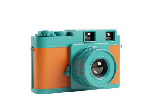 Retro camera captures vibrant moments, vintage photography style