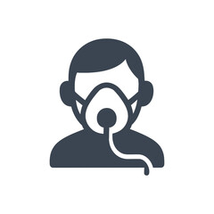 Patient respiratory oxygen mask icon