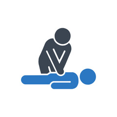 Emergency CPR heart resuscitation icon