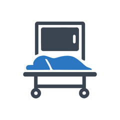 Deceased patient morgue stretcher icon