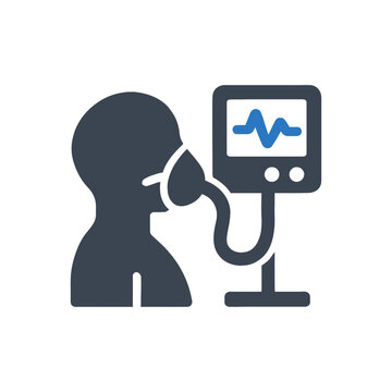 Artificial respirator ventilator machine icon