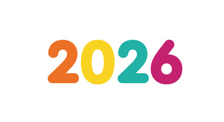 Vibrant 2026 graphic bursts with energy, perfect for New Year's celebrations and futuristic themes! A modern take on a classic milestone year.