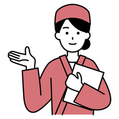 案内する和食店の女性店員