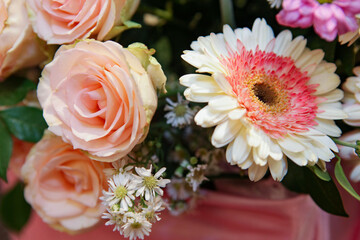 Pastel color Gerbera flower Bouquet For Celebration or interior home Decor