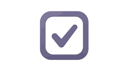Purple Check Mark in Square Complete, Affirm, Confirm, Correct