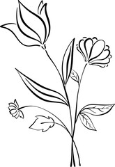 wedding vintage line drawing