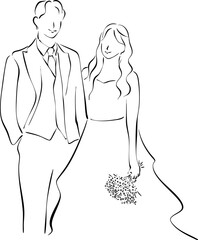 wedding vintage line drawing