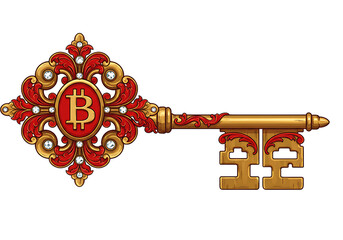 Unlock wealth with this ornate Bitcoin golden key